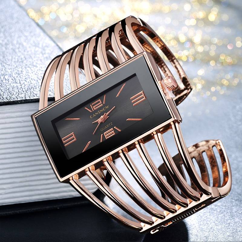 LAIDE – Women’s Stainless Steel Bangle Cuff Fashion Wristwatch