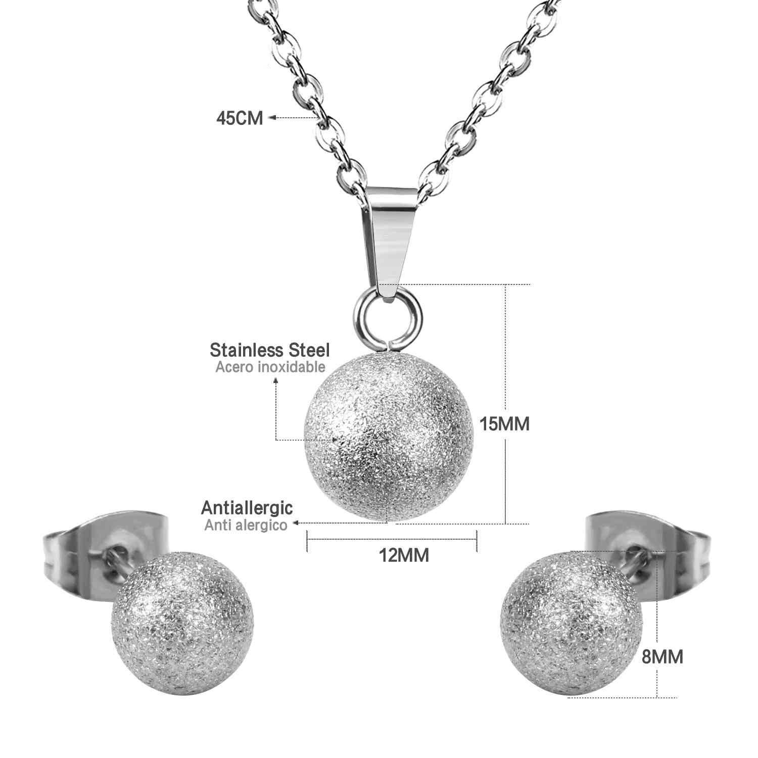 ADA – Stainless Steel Round Ball-Shaped Jewellery Set