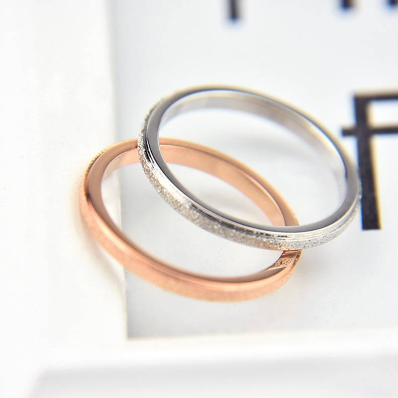 Unisex Stainless Steel Dust-Effect Fashion Ring – ASHLEY