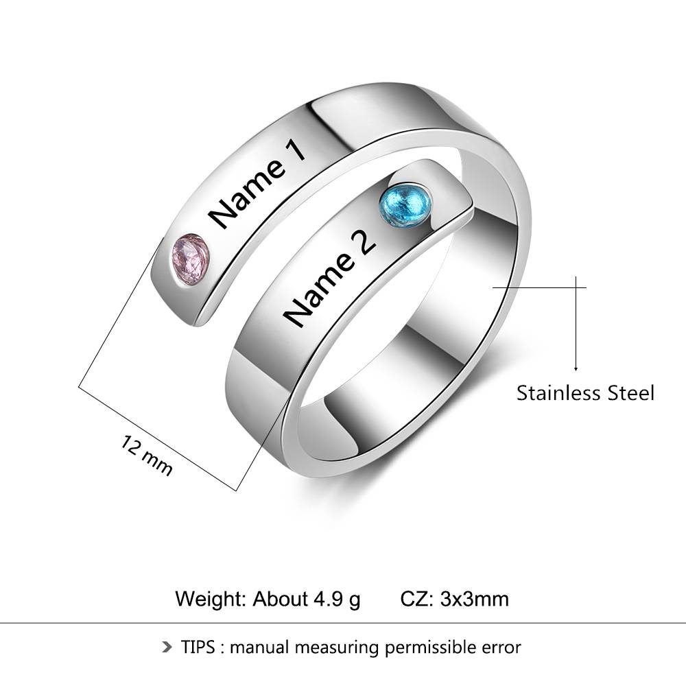 Personalized Spiral Stainless Steel Ring