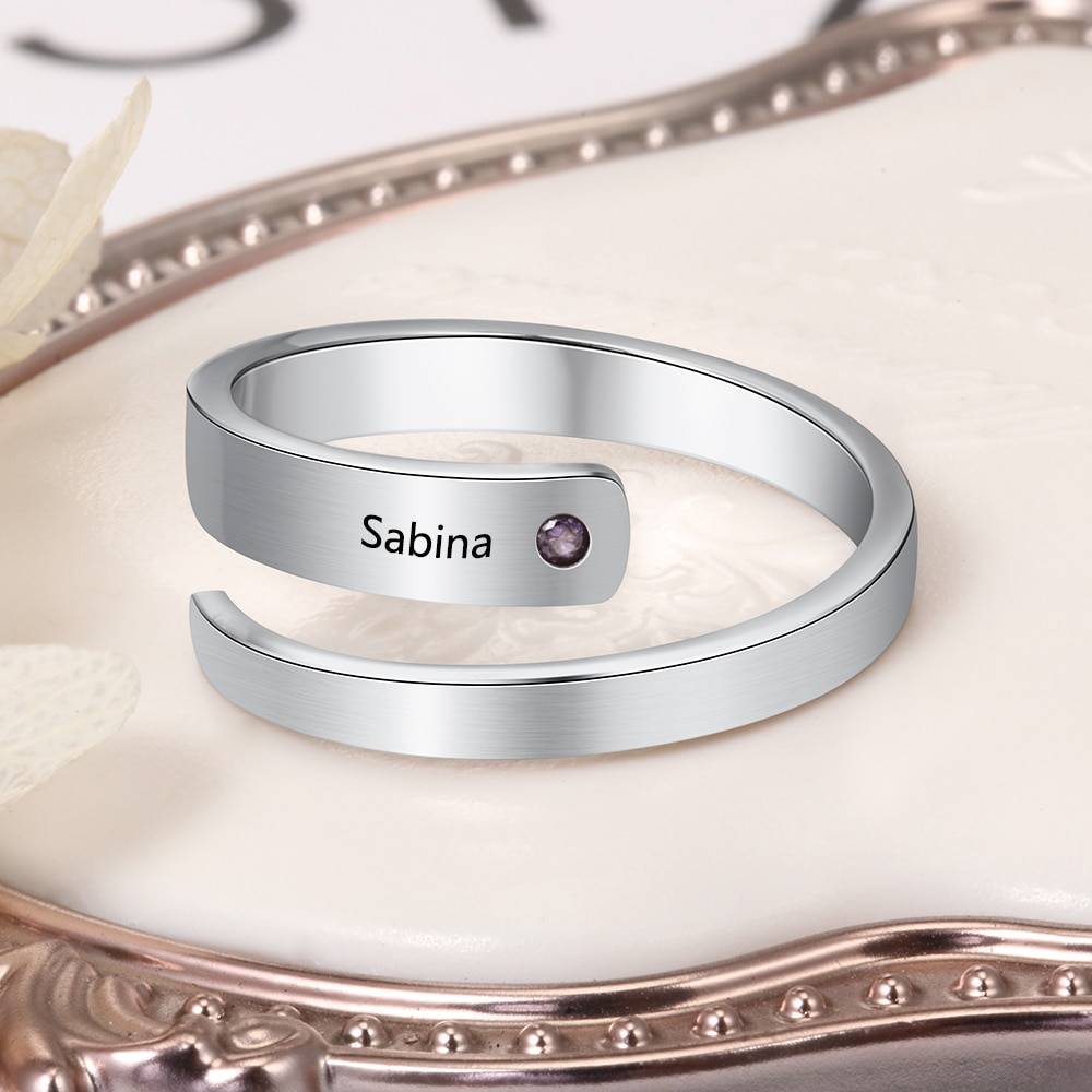 Personalized Spiral Stainless Steel Ring