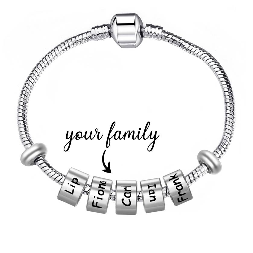 Personalized Name Stainless Steel Beaded Bracelet
