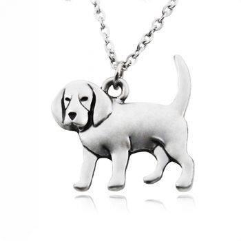Stainless Steel Beagle Dog Pendant Necklace Pendant Type: Right Facing Length: 50 cm