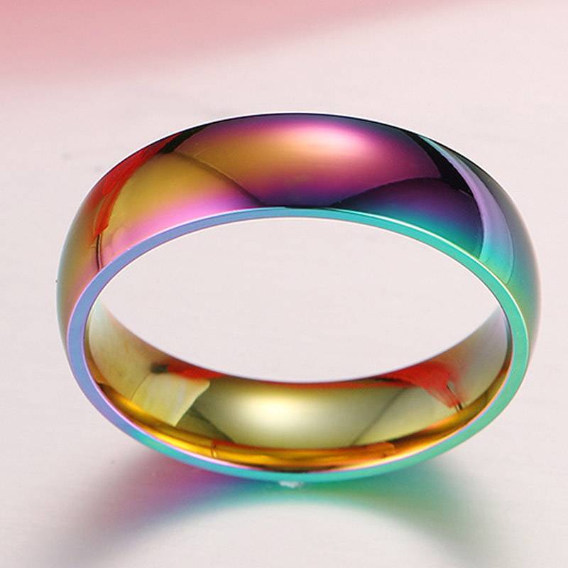Colorful Stainless Steel Couple Rings