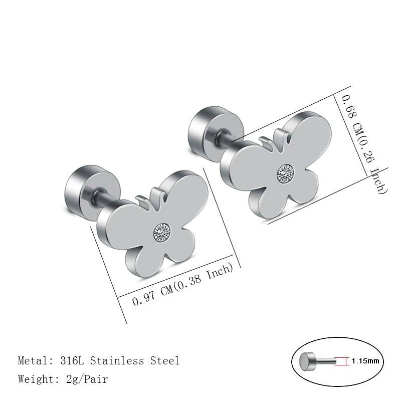 WENDY – Stainless Steel Butterfly Stud Earrings