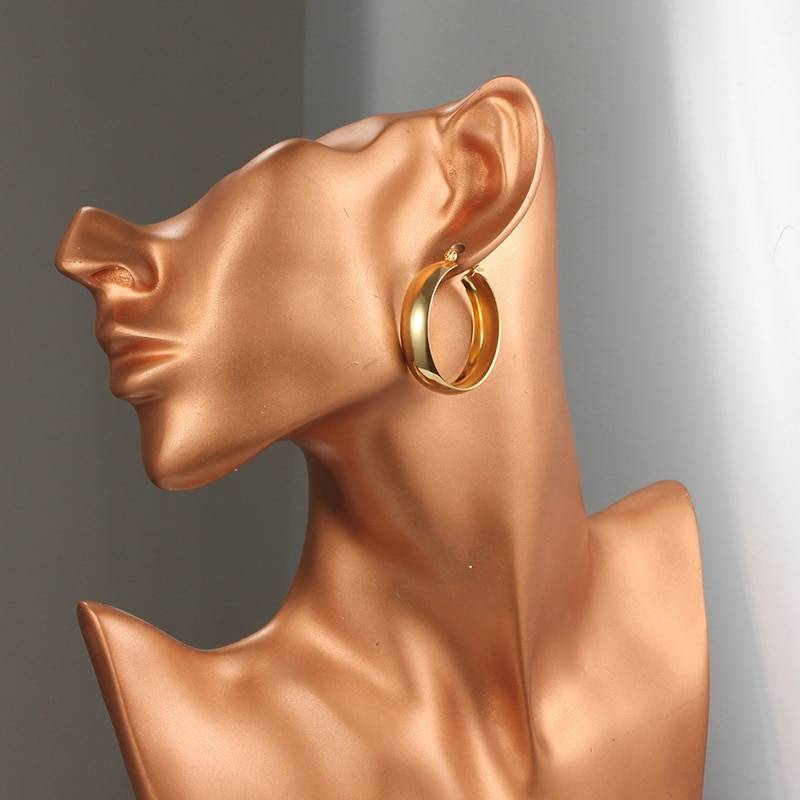 MIA – Trendy Stainless Steel Big Hoop Earrings