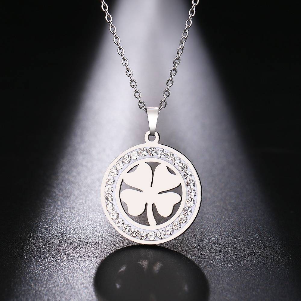 ALICE – Stainless Steel Clover Crystal Necklace