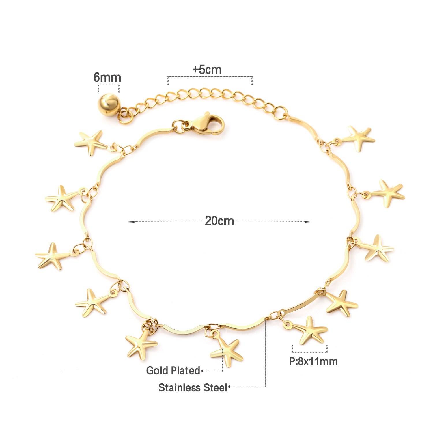 TESSA – Stainless Steel Starfish Chain Anklet