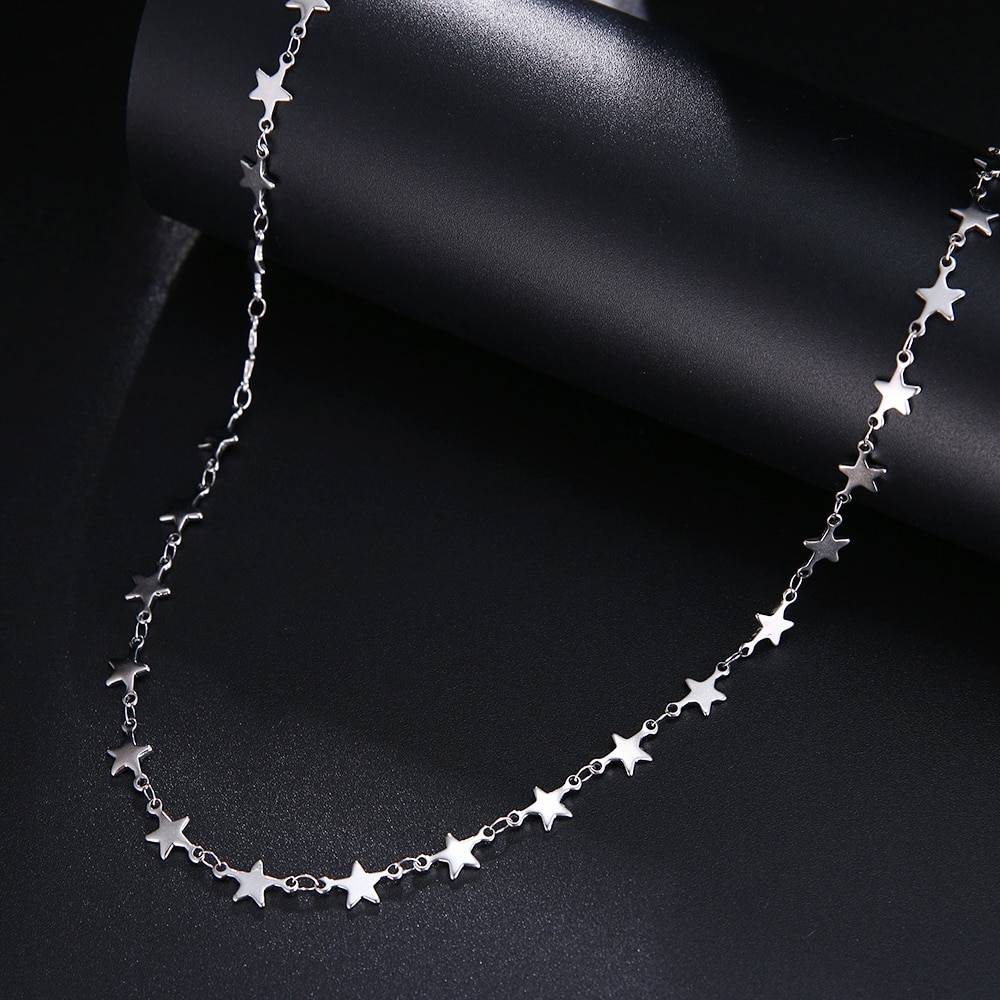 ENRICA – Stainless Steel Multi Star Chain Necklace