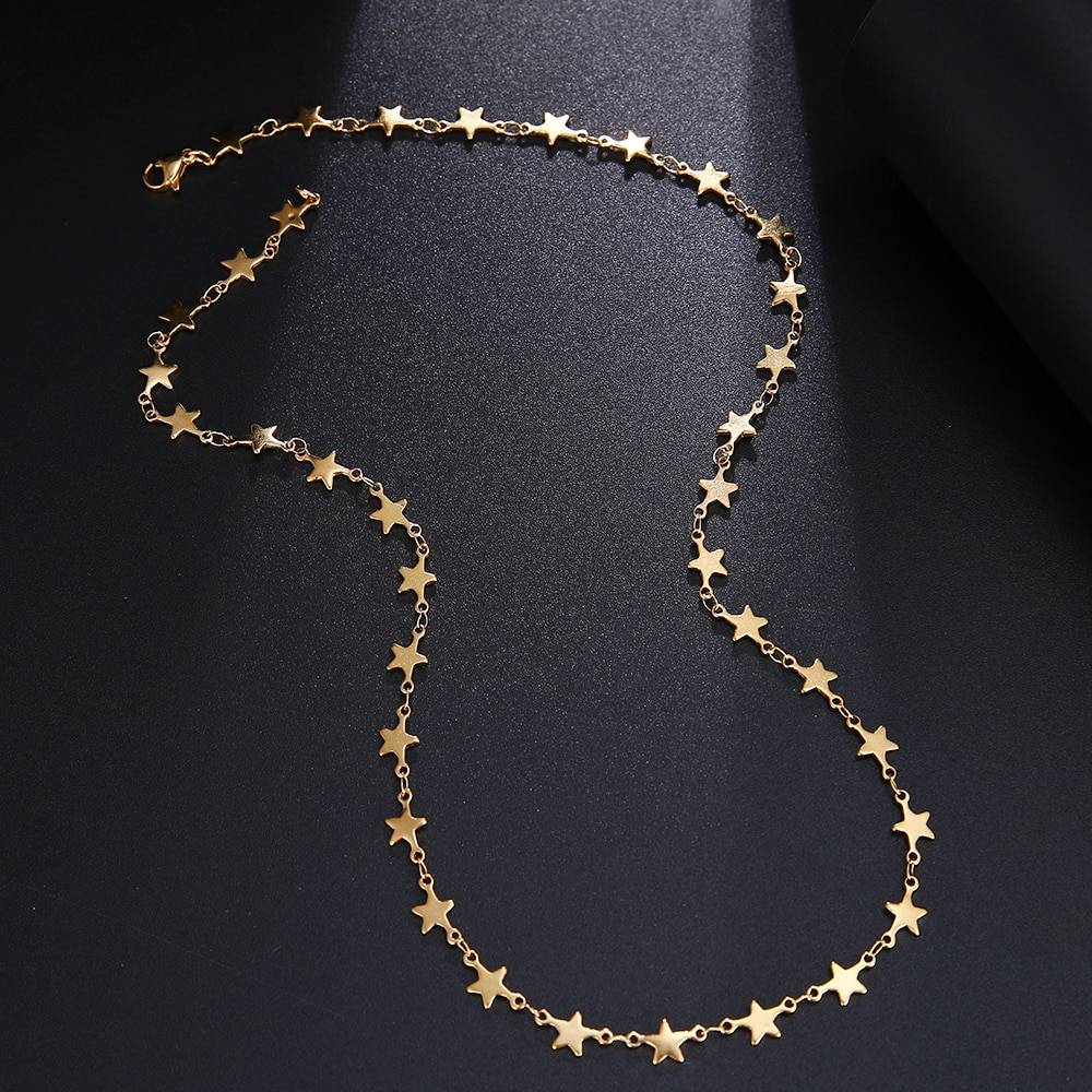 ENRICA – Stainless Steel Multi Star Chain Necklace
