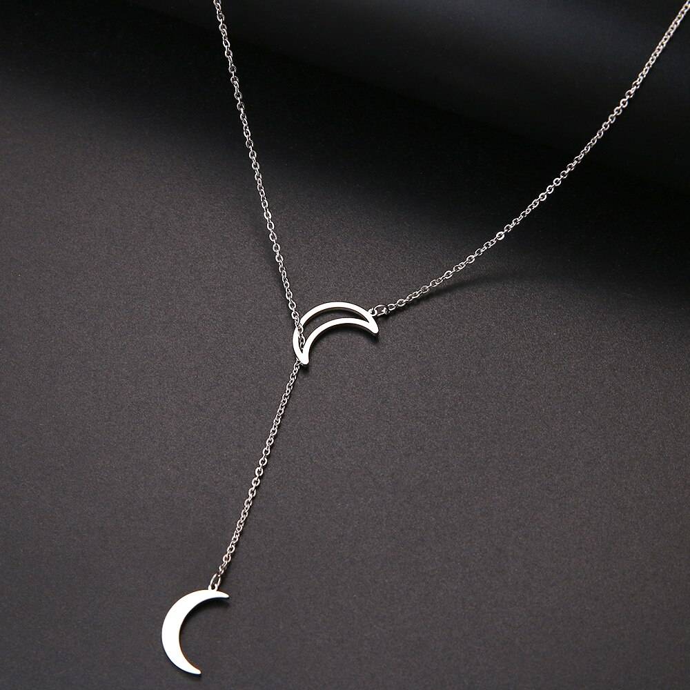 Crescent Moon Pendant Necklace -BIANCA