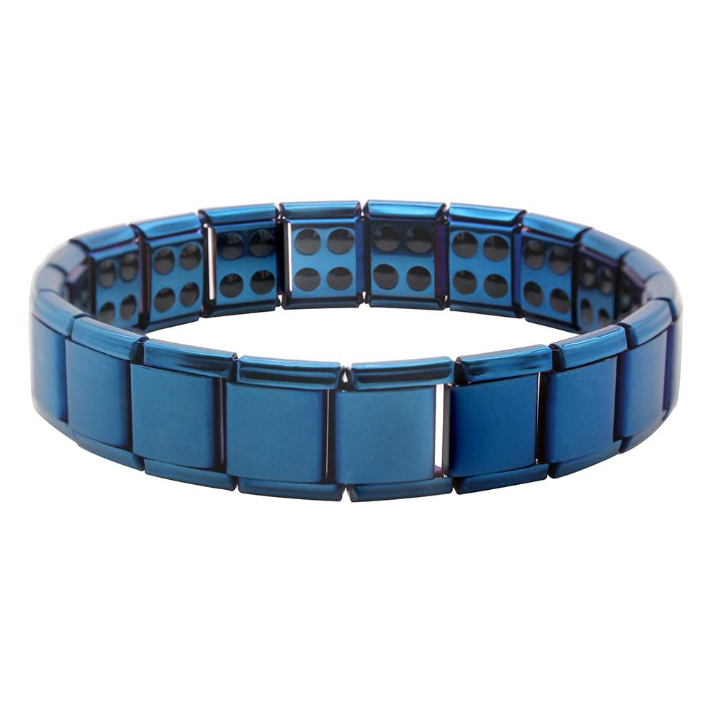 Hapiship Tourmaline Energy Balance Bracelet Health Care Jewelry For Men Women Germanium Bracelets & Bangle Gem10 Metal Color: 80Gem Blue