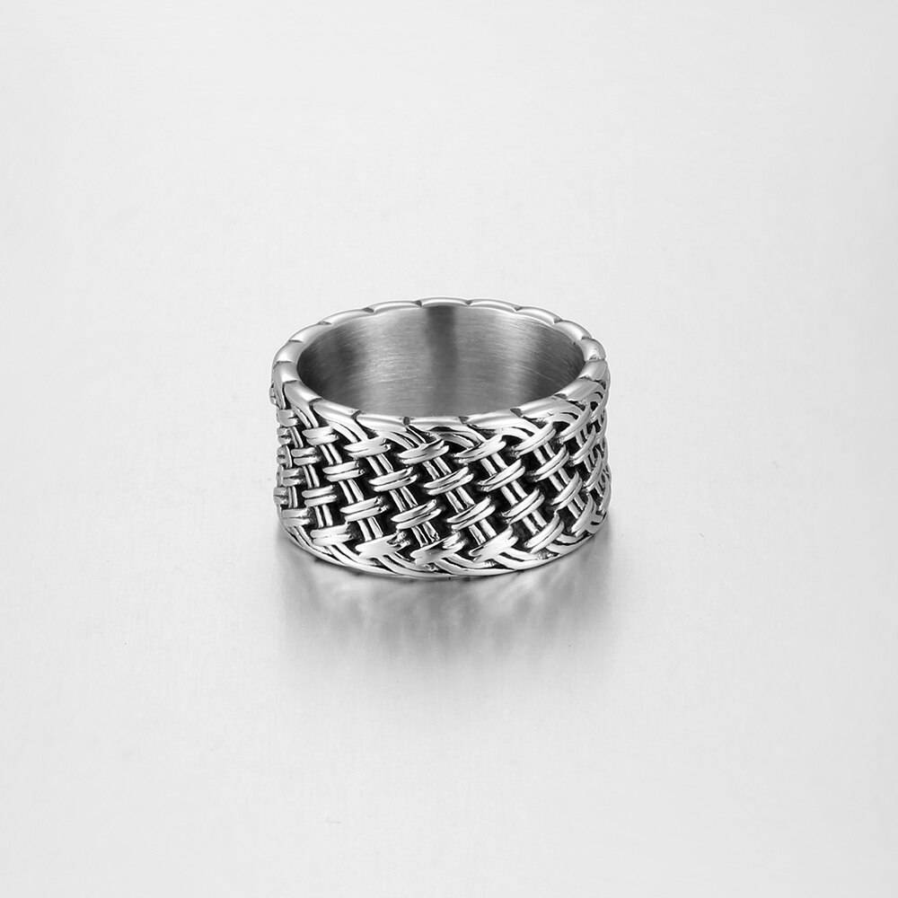 Stainless Steel Interwoven Ring For Men