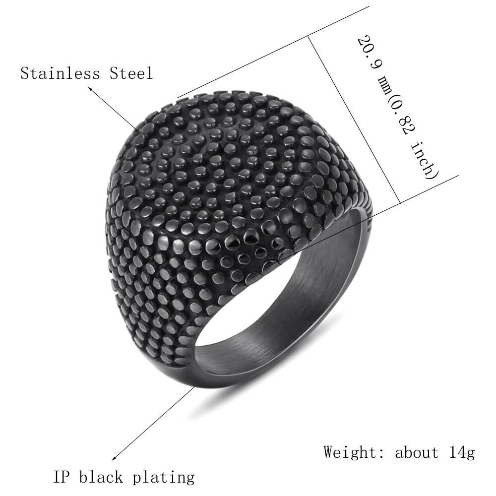 Trendy Stainless Steel Finger Rings For Men Boy Gold Black Fashion Ring Punk Vintage Jewelry Party Gift