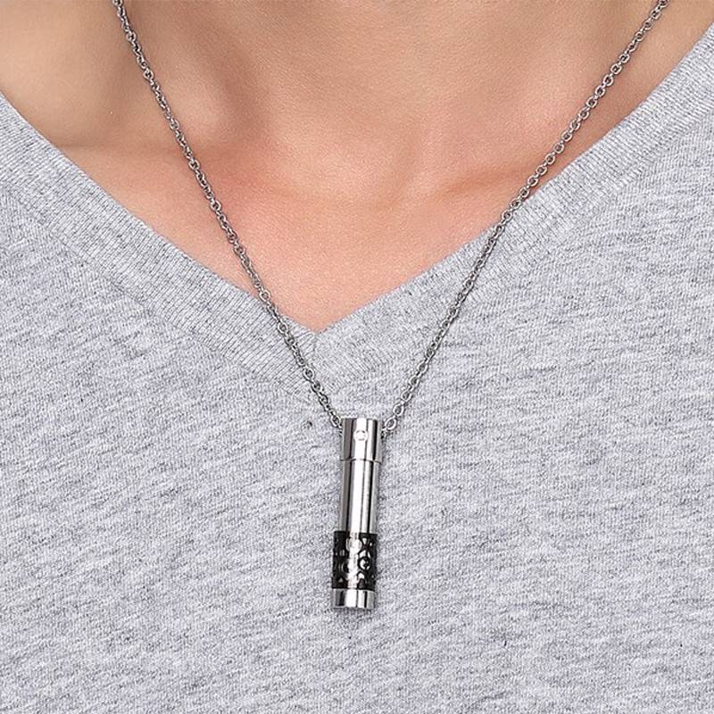 ZORCVENS Mens”Only Lover” Perfume Bottle Shaped Pendant Necklace Stainless Steel Remembrance Jewelry Opens Collares Collier