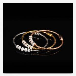 Cable Stainless Steel Cz Rhinestone Bangle Bangles Bracelets 8d255f28538fbae46aeae7: Gold-color|Rose Gold Color|Silver Plated 