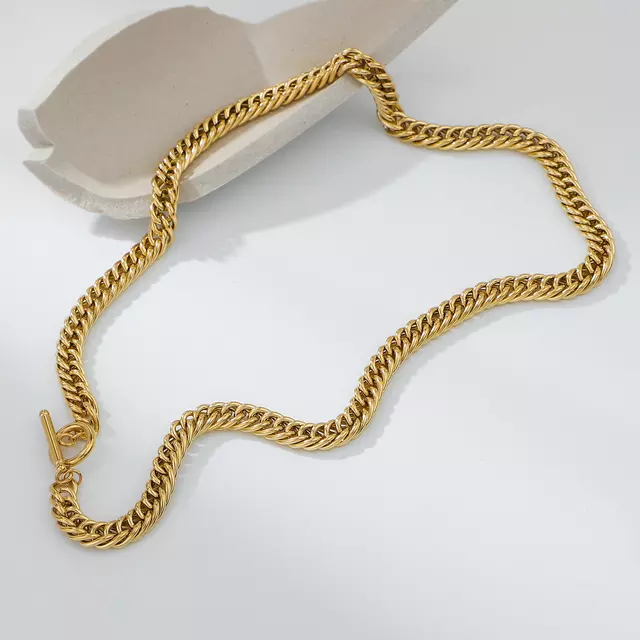 Gold Cuban Chain Choker Necklace – DONNA Uncategorized 8d255f28538fbae46aeae7: 1427 Bracelet Gold|1434 Necklace Gold