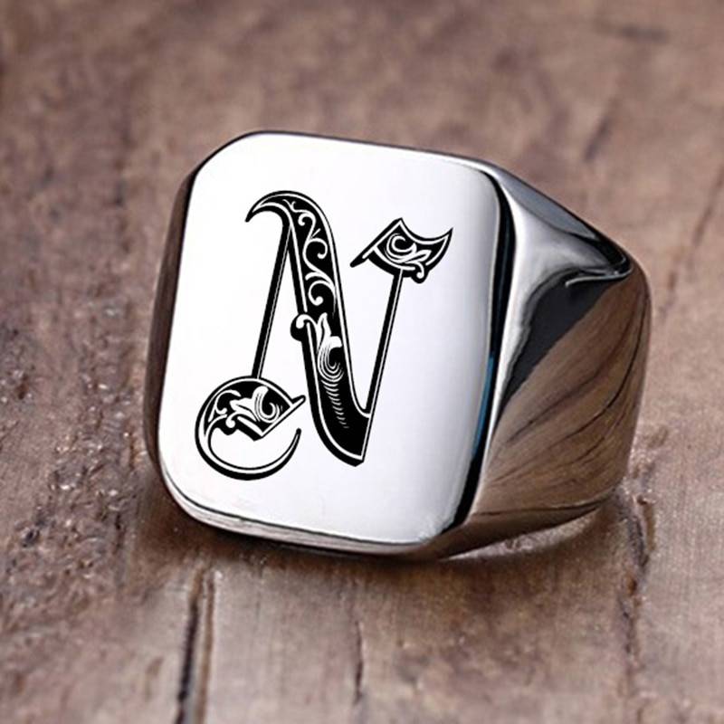 Vnox Retro Initials Signet Ring for Men 18mm Bulky Heavy Stamp Male Band Stainless Steel Letters Custom Jewelry Gift for Him Uncategorized 2ced06a52b7c24e002d45d: 10|11|12|7|8|9