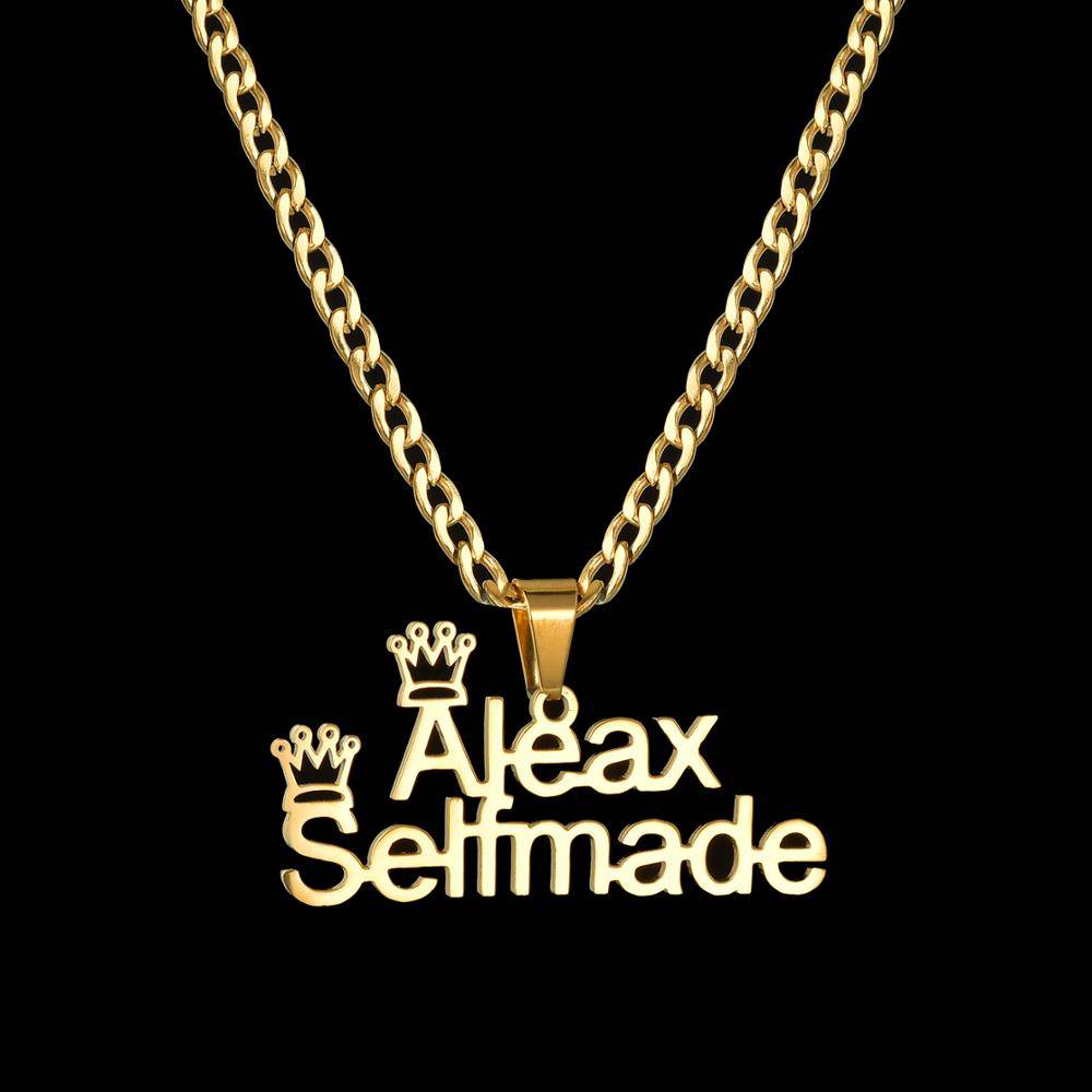 Atoztide Customized Fashion Stainless Steel Name Necklace Personalized Letter Gold NK Chain Necklace Pendant Nameplate Gift Uncategorized ba2a9c6c8c77e03f83ef8b: 35cm|40cm|45cm|50cm|55cm|60cm