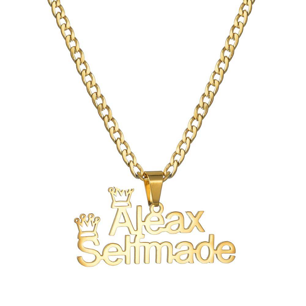 Atoztide Customized Fashion Stainless Steel Name Necklace Personalized Letter Gold NK Chain Necklace Pendant Nameplate Gift Uncategorized ba2a9c6c8c77e03f83ef8b: 35cm|40cm|45cm|50cm|55cm|60cm