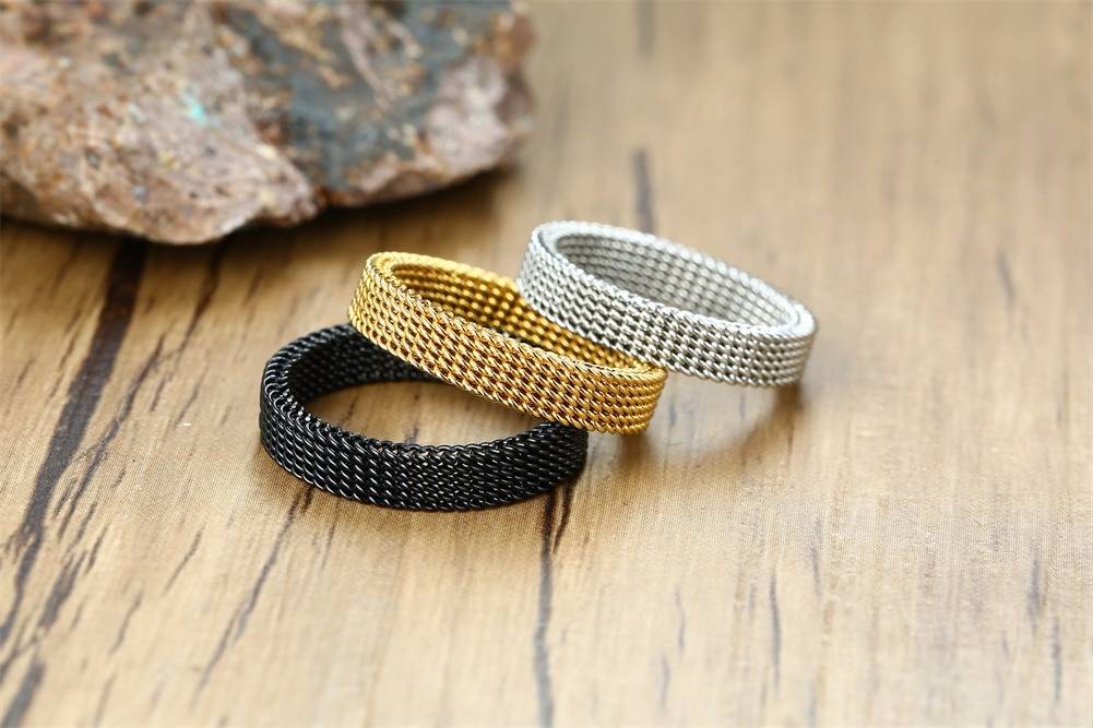 MENS MODERN STAINLESS STEEL MESH BAND RING MESH BAND FOR MEN WOMEN JEWELRY Men's Jewellery Mens Rings - Wedding Bands 2ced06a52b7c24e002d45d: 10|11|12|6|7|8|9