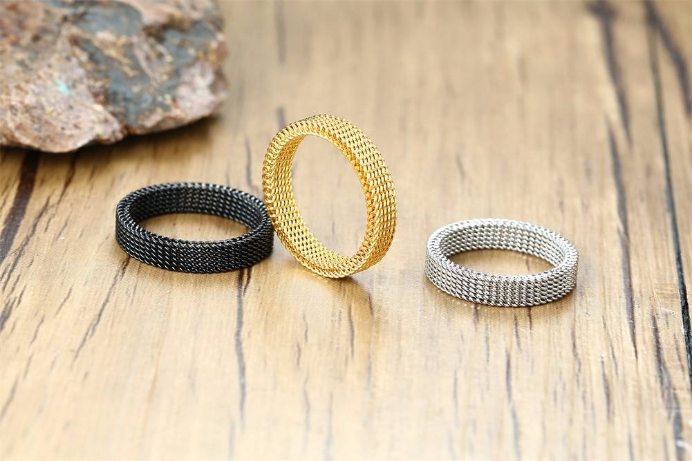 MENS MODERN STAINLESS STEEL MESH BAND RING MESH BAND FOR MEN WOMEN JEWELRY Men's Jewellery Mens Rings - Wedding Bands 2ced06a52b7c24e002d45d: 10|11|12|6|7|8|9