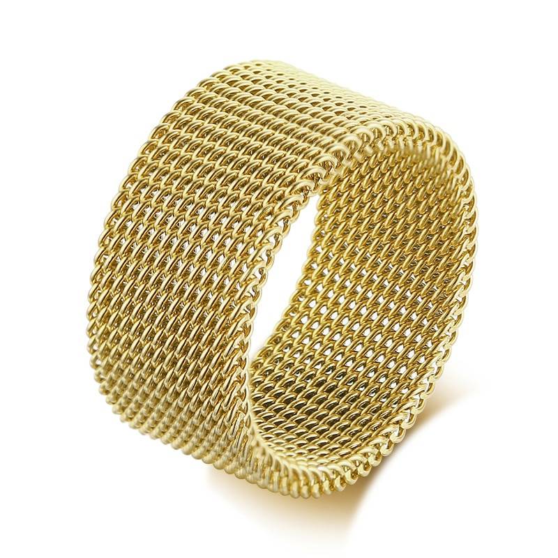 MENS MODERN STAINLESS STEEL MESH BAND RING MESH BAND FOR MEN WOMEN JEWELRY Men's Jewellery Mens Rings - Wedding Bands Ring Size: 12 Main Stone Color: 10mm men