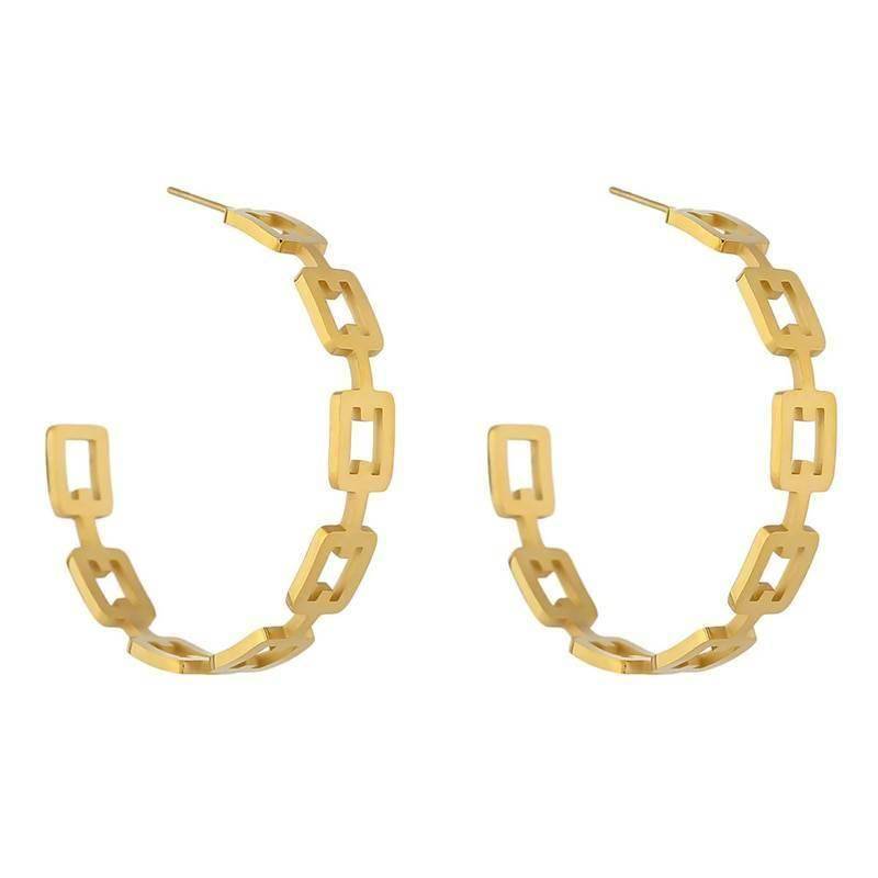 Women’s Gold Geometric Hoop Earrings – CAMILA Hoop Earrings Surgical Steel Earrings 8d255f28538fbae46aeae7: Gold