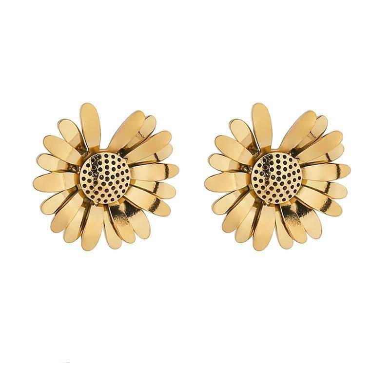 Adorable Gold Daisy Flower Stud Earrings – TANIA Stud Earrings Surgical Steel Earrings 8d255f28538fbae46aeae7: YH2165A Gold