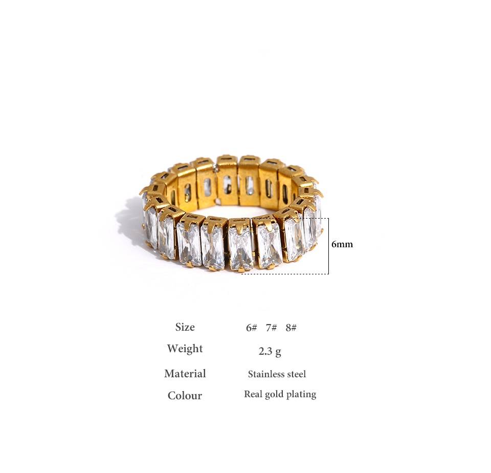 Yhpup 316L Stainless Steel Cubic Zirconia Ring Luxury Jewelry Wedding Engagement Women Ring украшения 2021 бижутерия Bridal Gift