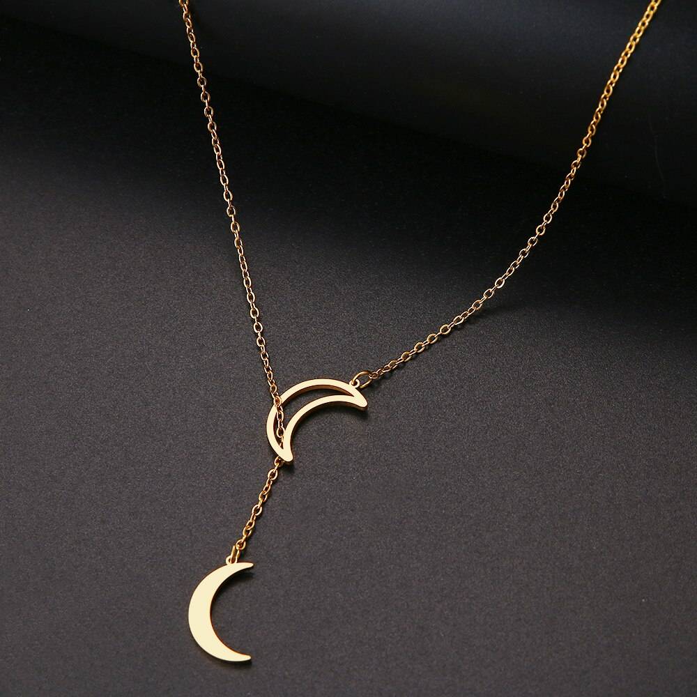 Crescent Moon Pendant Necklace -BIANCA Necklaces for Women Pendant Necklace 8d255f28538fbae46aeae7: Gold|Silver