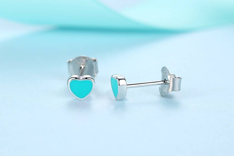 Silver Heart Earrings For Girls 8703dcb1fe25ce56b571b2: Black|Blue|Light Blue|Pink|Sky Blue
