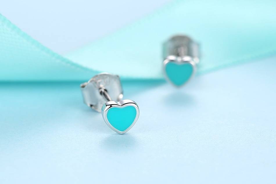 Silver Heart Earrings For Girls 8703dcb1fe25ce56b571b2: Black|Blue|Light Blue|Pink|Sky Blue