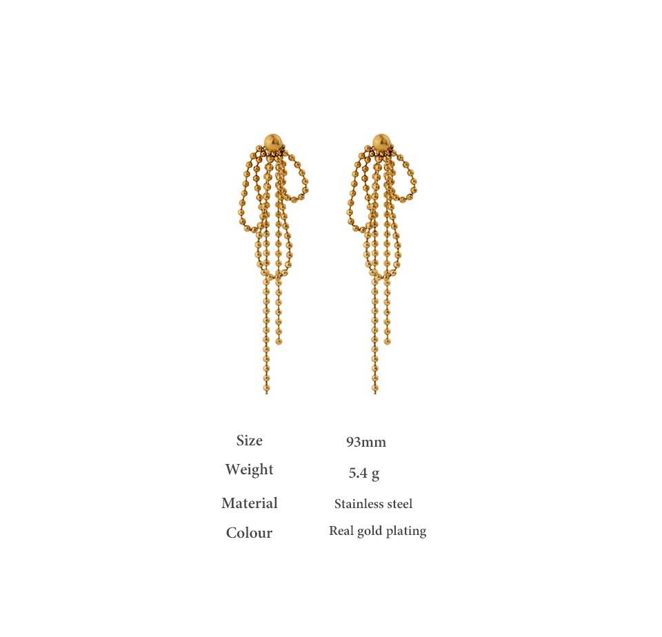 Yhpup Stainless Steel Bead Tassel Earrings Charm Metal New Geometric Drop Earrings for Women сережки необычные Jewelry 2021