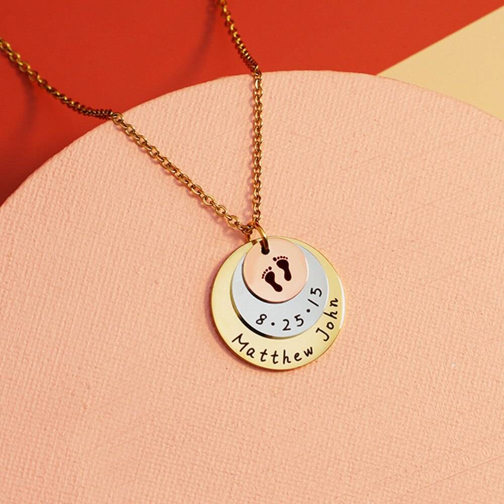 Custom Baby Feet Drop Pendant Necklaces Stainless Steel Engraved Name/Birthdate Personalized Necklace for Women Uncategorized ba2a9c6c8c77e03f83ef8b: 40cm|45cm|50cm