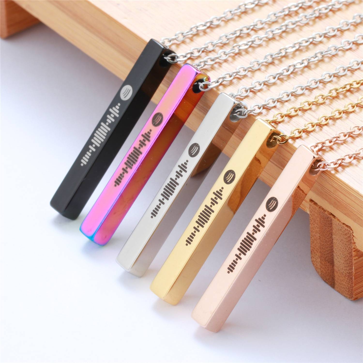 Custom Music Spotify Code Pendant Necklace for Women Personalized Stainless Steel Laser Engrave Bar Necklace for Family Gifts Uncategorized 8d255f28538fbae46aeae7: Black|Gold|Rainbow|Rose Gold|Silver