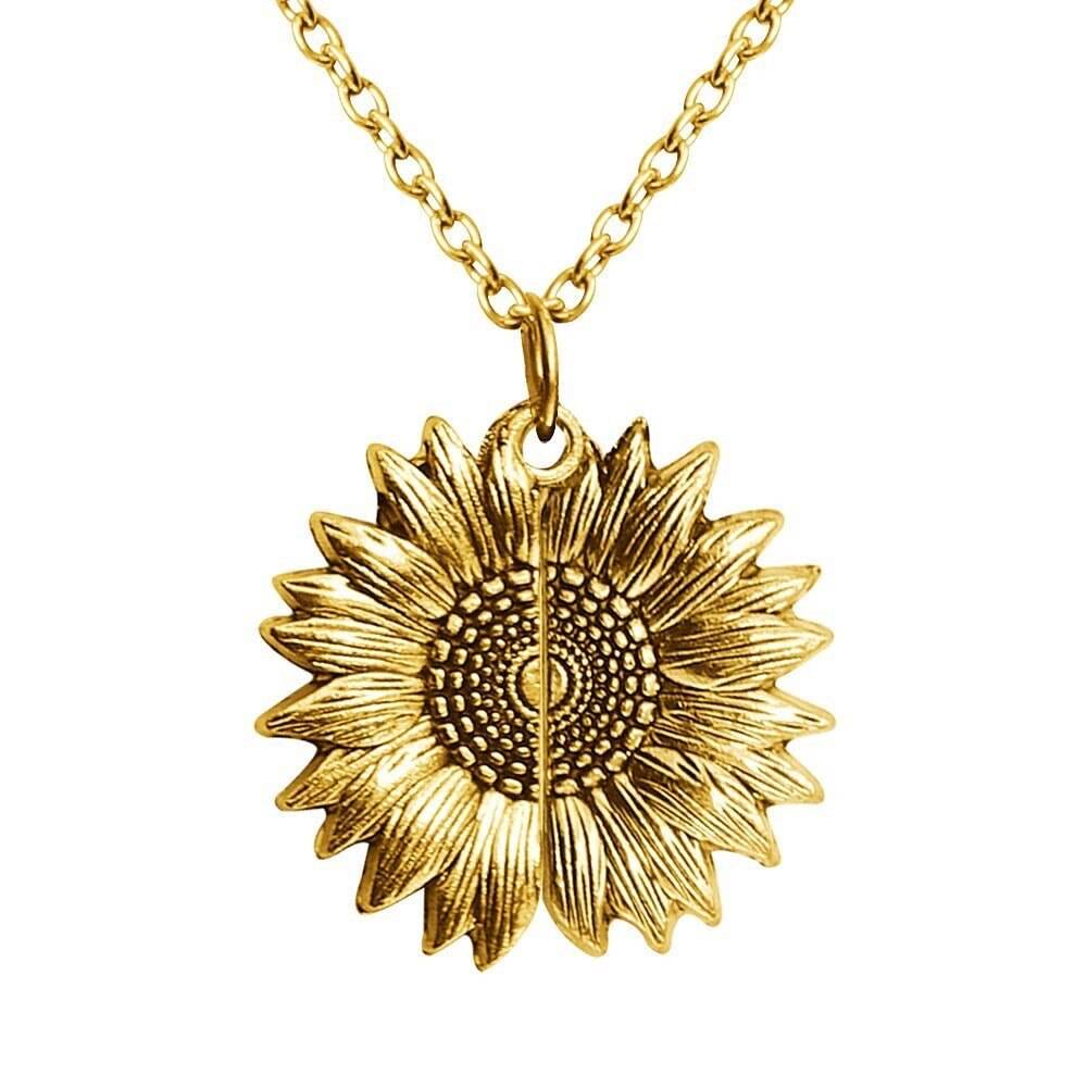 Custom Open Locket Sunflower Pendant Necklace for Women Boho Jewelry Personalized Letter Engraved Name Necklace Collier Uncategorized 8d255f28538fbae46aeae7: Gold|Rose Gold|Silver