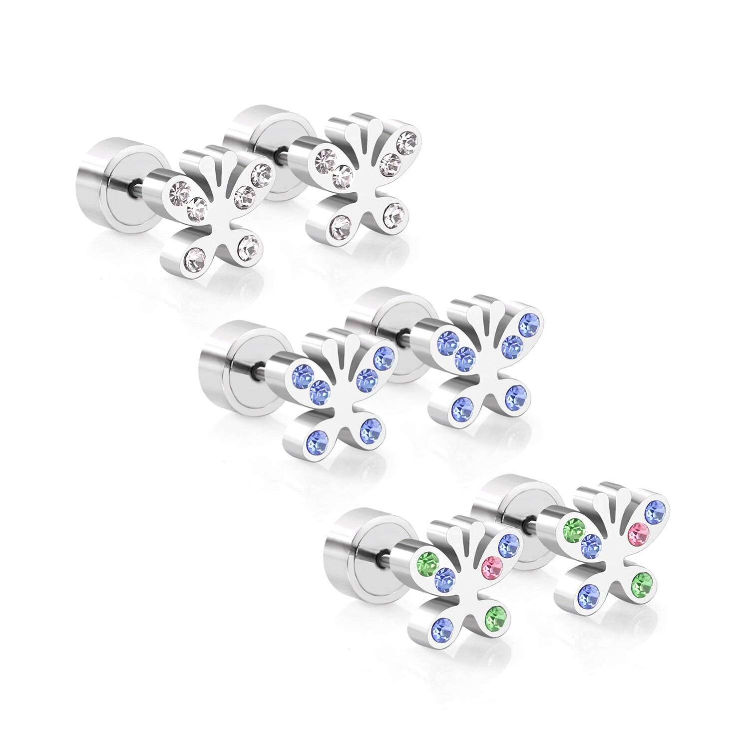 Cute Colourful Cubic Zirconia Stud Earrings for Girls – NAOMI Uncategorized Children's Jewellery 8d255f28538fbae46aeae7: as picture|Blue|butterfly blue|butterfly colorful|butterfly silver|colorful heart|pink|pink heart|Silver|silver heart|silver red|star AB crystal|star colorful|star silver